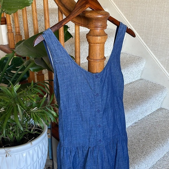 Gap Blue Sleeveless Denim Chambray Dress - Picture 2 of 12